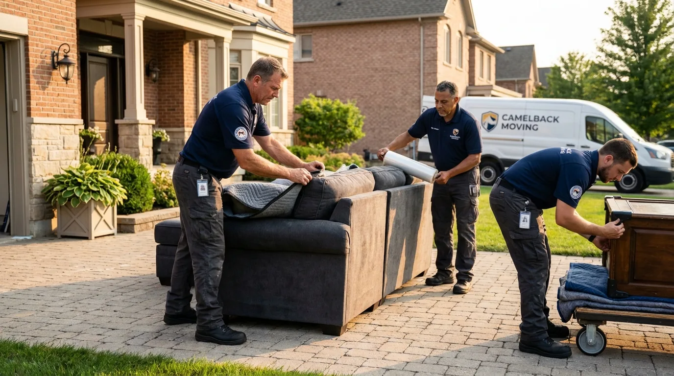 Large estate moving crew wrapping furniture in Joseph City, AZ