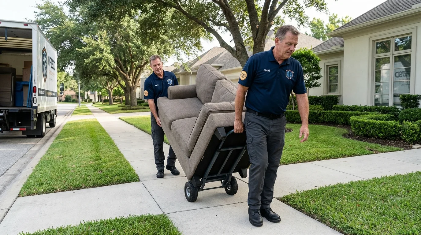 Local residential moving crew loading furniture in Joseph City, AZ
