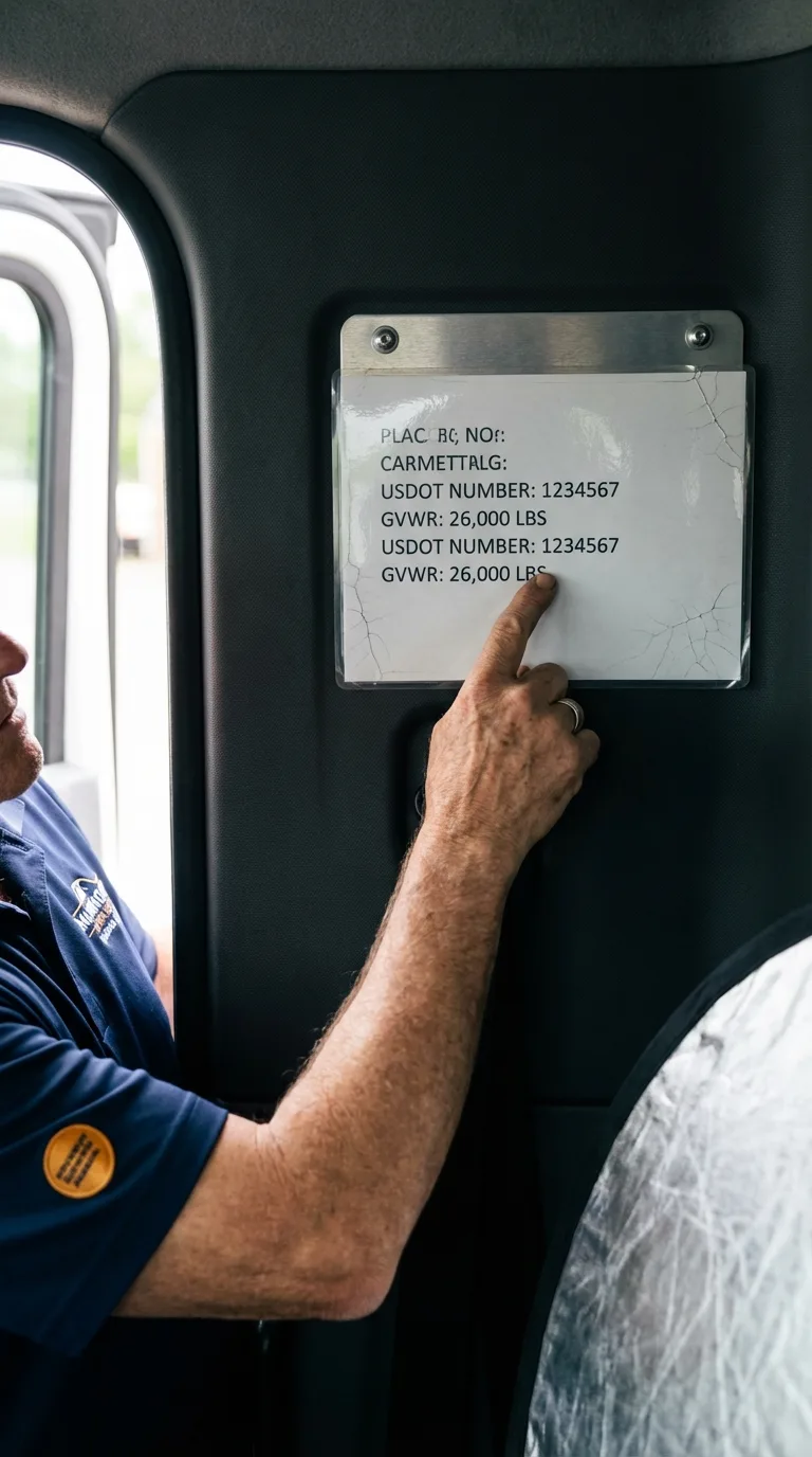 USDOT licensing placard verification in Joseph City